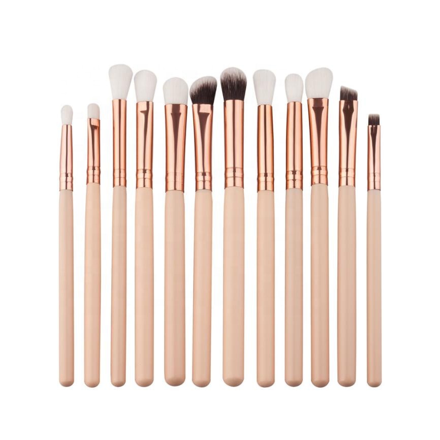 Makeup Tools Pink 12pcs Eyebrow Eyeshadow Stamp Makeup Brush Set